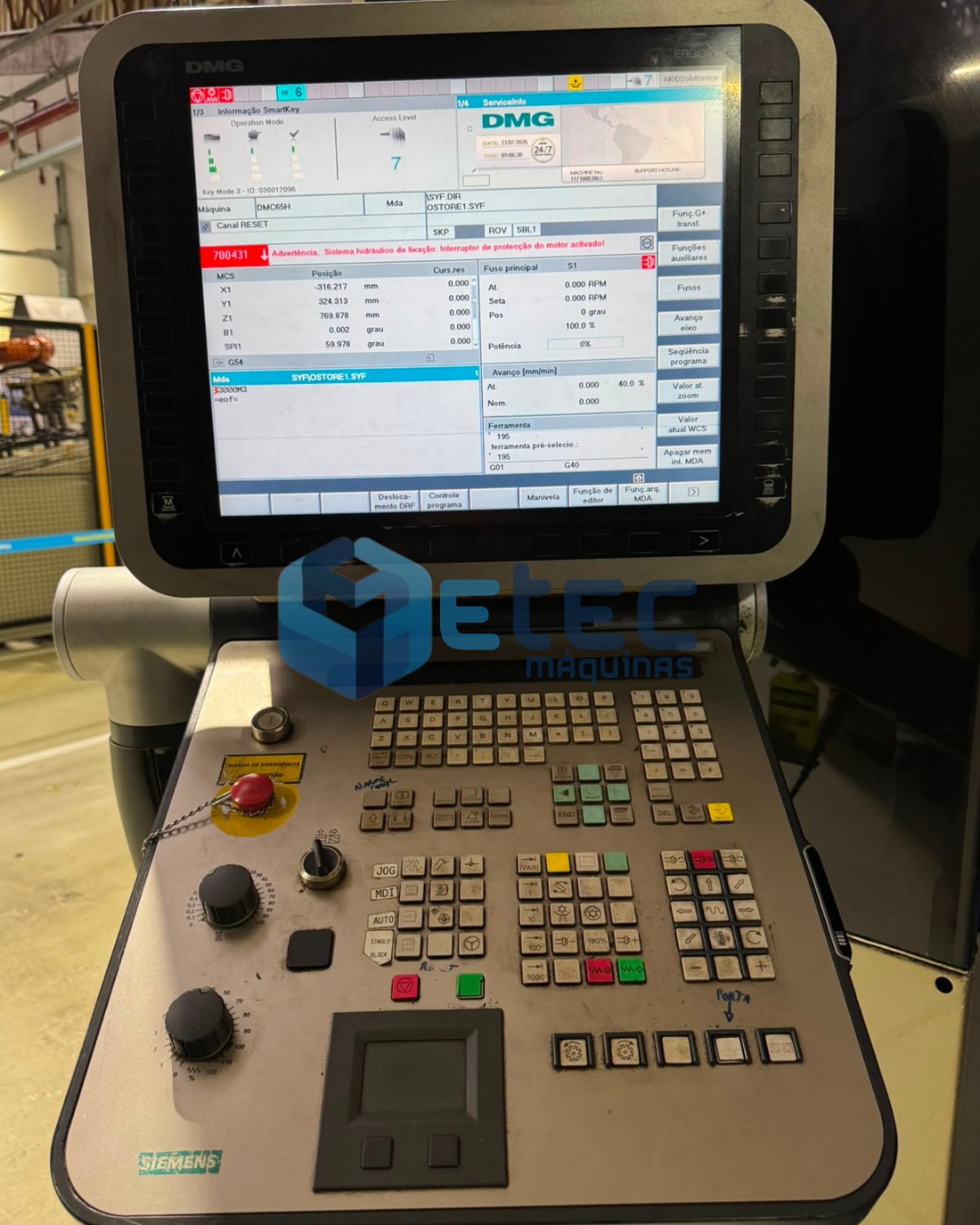 Centro de Usinagem Horizontal Duplo Pallet DMG DMC 65 H