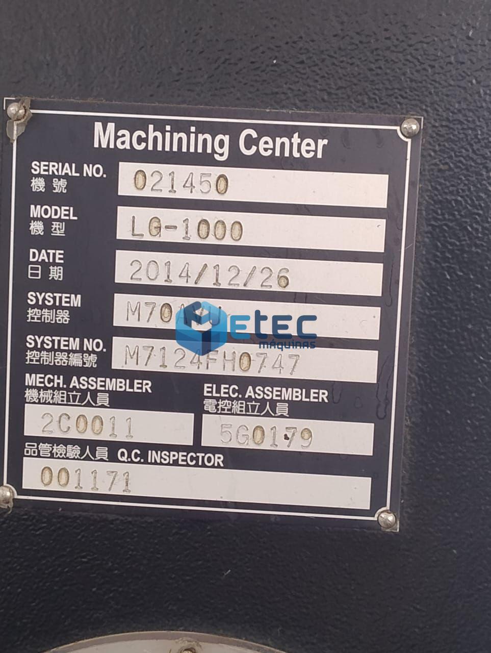 Centro de Usinagem Hartford LG-1000