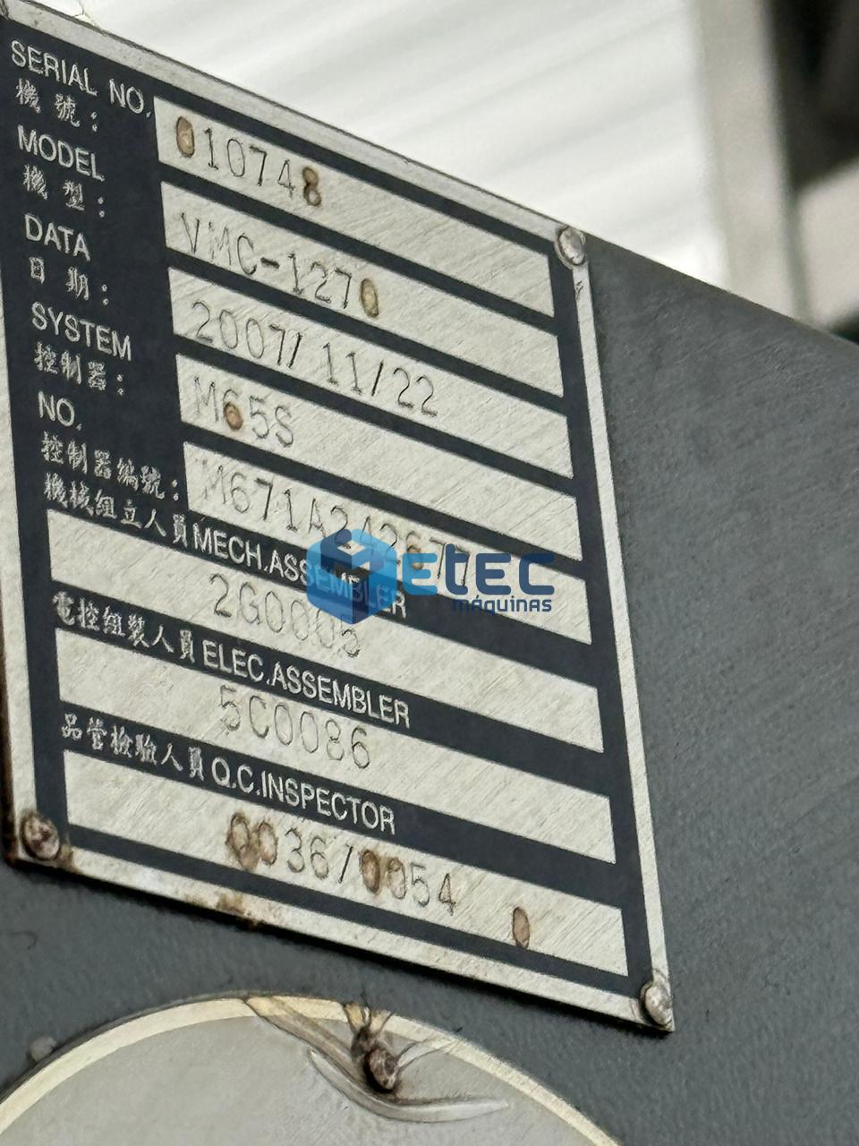 Centro de Usinagem Hartford VMC-1270