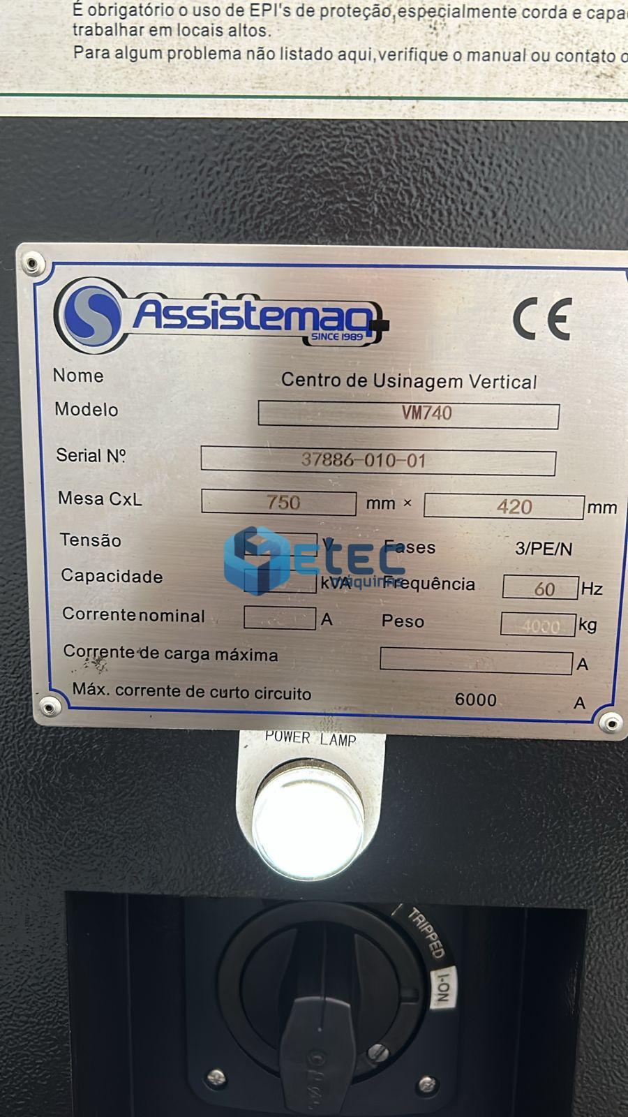 Centro de Usinagem Vertical Neway VM740 + 4° Eixo