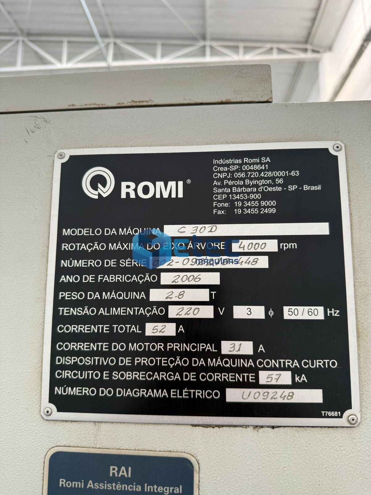 Torno CNC Romi Centur 30D