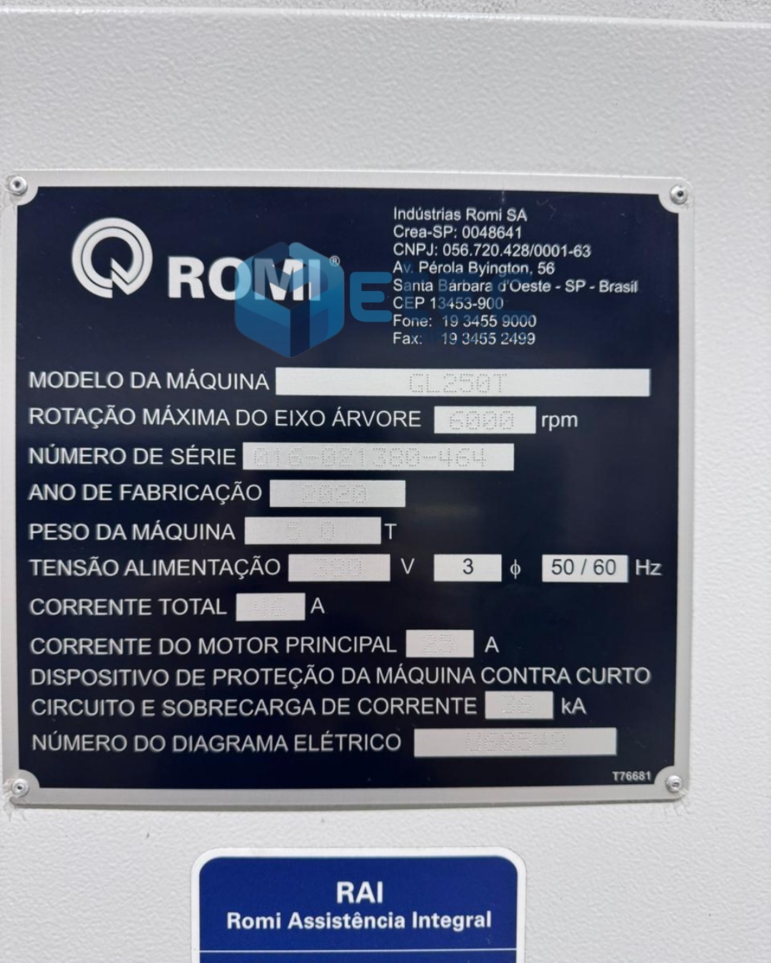 Torno CNC Romi GL250T